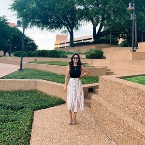 H&M linen blended stripped skirt